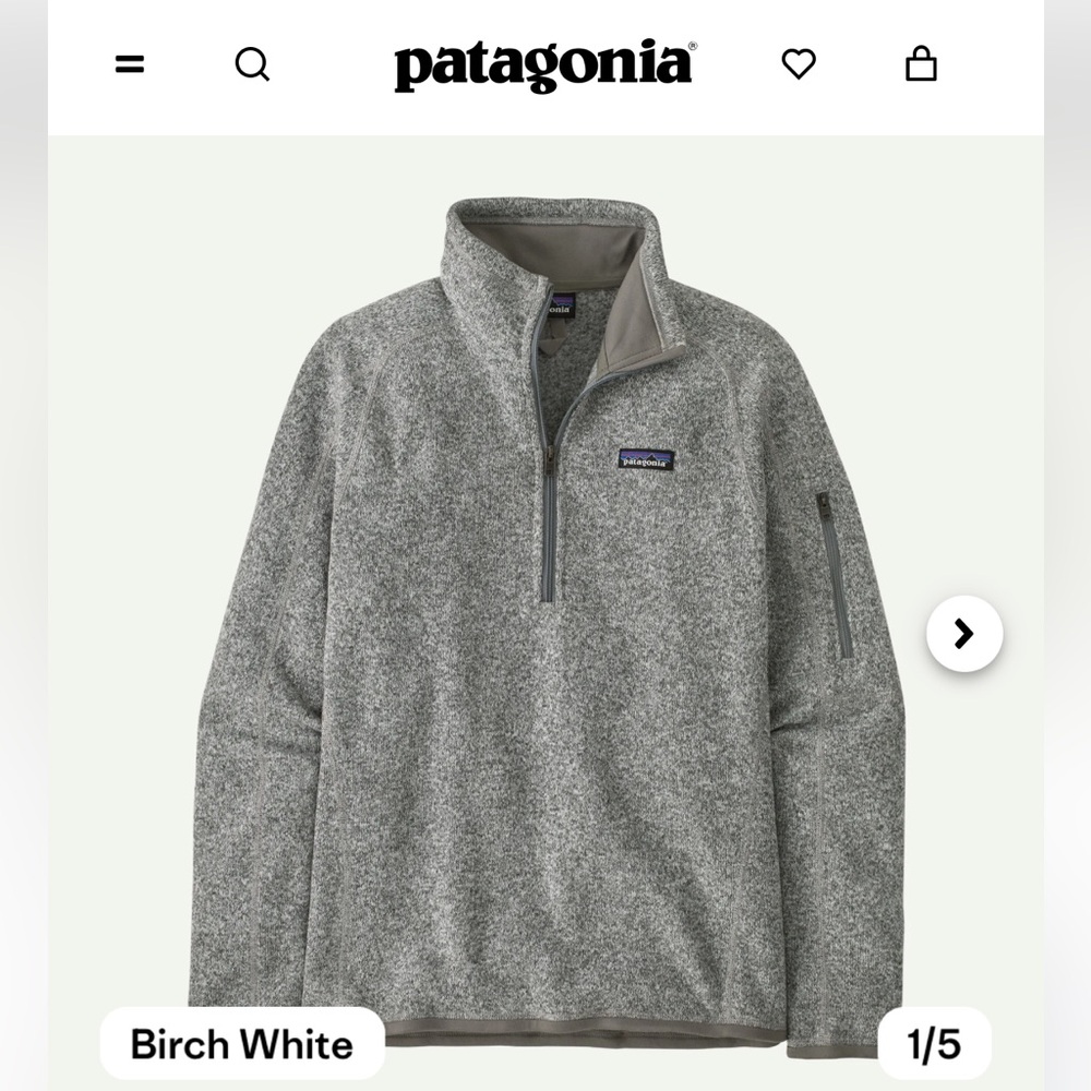 NWOT Patagonia Women's Better Sweater 1/4 Zip Fleece - Light Gray